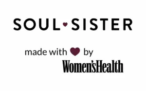 ALT-Text: Logo mit dem Text „SOUL SISTER“, darunter „made with ❤️ by Women’s Health“. Es handelt sich um ein Marken- oder Kampagnenlogo.
