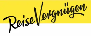 ALT-Text: Schriftzug „ReiseVergnügen“ in schwarzer Schrift auf gelbem Hintergrund. Ergibt einen modernen, einladenden Eindruck.
