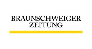 Logo der Braunschweiger Zeitung mit schwarzer Schrift und gelbem Balken darunter.
